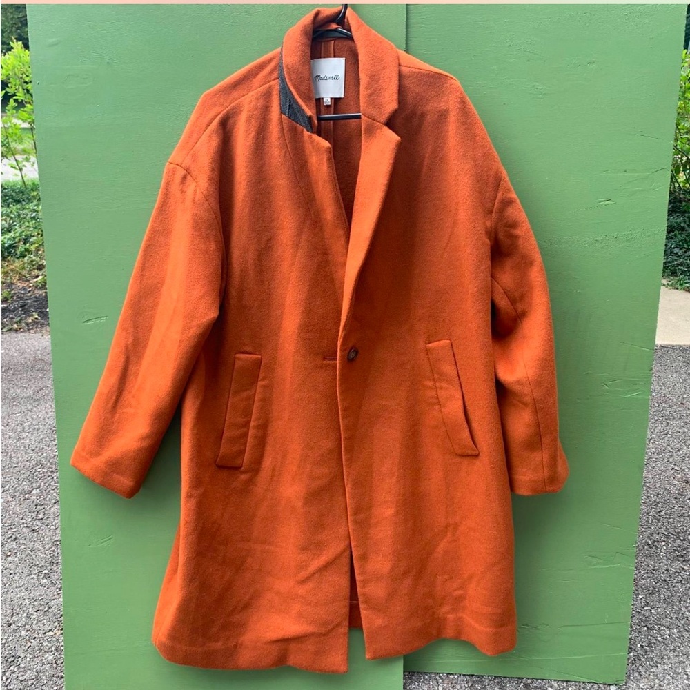 Madewell Orange Terracotta Wool Coat